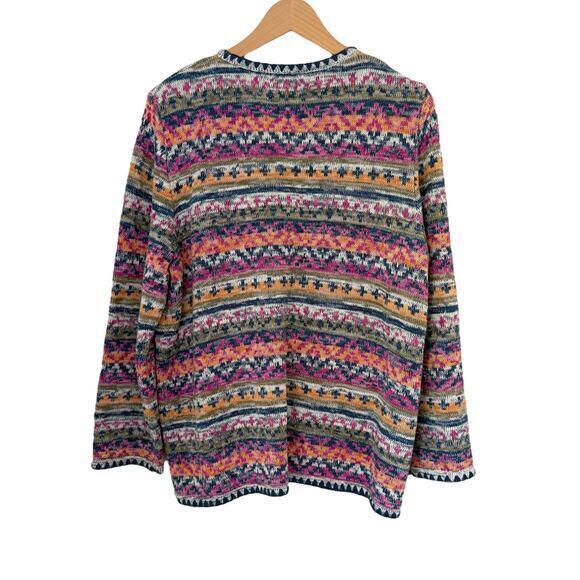 Alfred Dunner Chelsea Market Multi Texture Stripe Cardigan Size‎ M - Picture 5 of 8